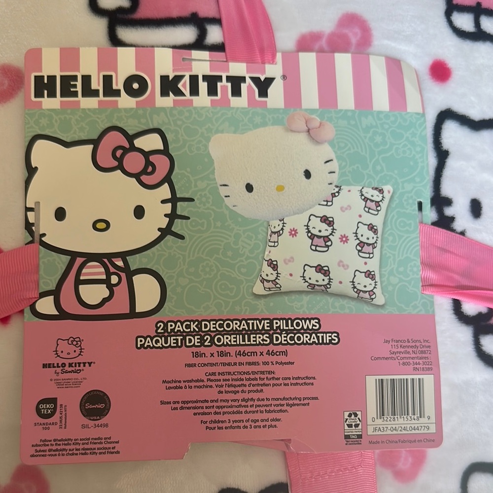 Hello Kitty Pink and White Pillow Set